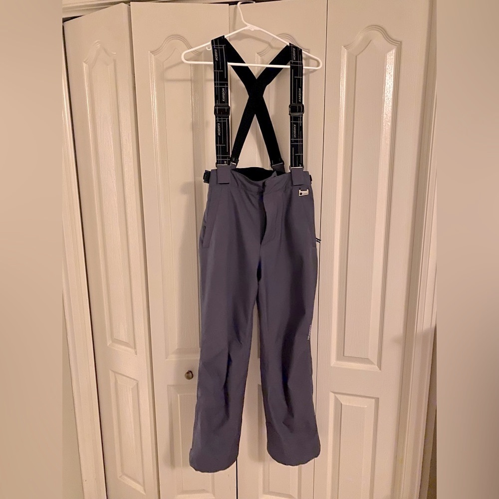 Boys Karbon ski pants/bibs, grey, size 14